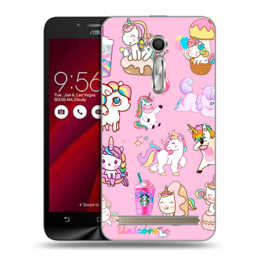 Пластиковый чехол на ASUS Zenfone Go 5.5 с принтом розовые единороги Пластиковый чехол на ASUS Zenfone Go 5.5 с принтом розовые единороги