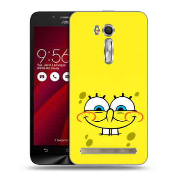 Пластиковый чехол на ASUS Zenfone Go 5.5 с принтом спанчбоб спанч боб
