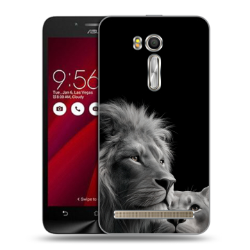 Пластиковый чехол на ASUS Zenfone Go 5.5 с принтом Лев кошки