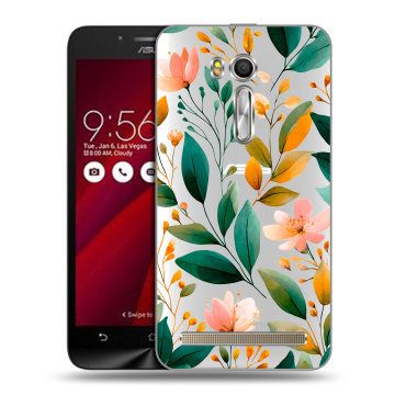 Пластиковый чехол на ASUS Zenfone Go 5.5 с принтом Цветы паттерн