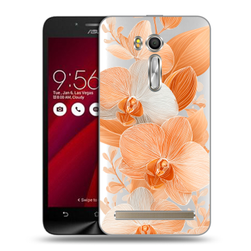 Пластиковый чехол на ASUS Zenfone Go 5.5 с принтом Бежевые цветы