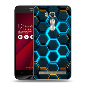 Пластиковый чехол на ASUS Zenfone Go 5.5 с принтом Неоновые соты