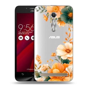 Пластиковый чехол на ASUS Zenfone Go 5.5 с принтом Цветы принт