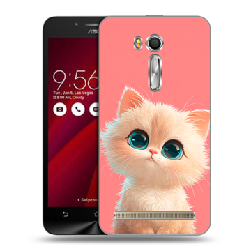 Пластиковый чехол на ASUS Zenfone Go 5.5 с принтом Розовый котенок