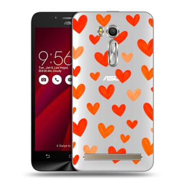 Пластиковый чехол на ASUS Zenfone Go 5.5 с принтом Сердечки