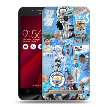 Пластиковый чехол на ASUS Zenfone Go 5.5 с принтом Man City Манчестер Сити