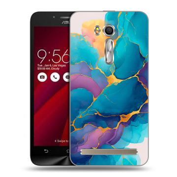 Пластиковый чехол на ASUS Zenfone Go 5.5 с принтом Мрамор блестки
