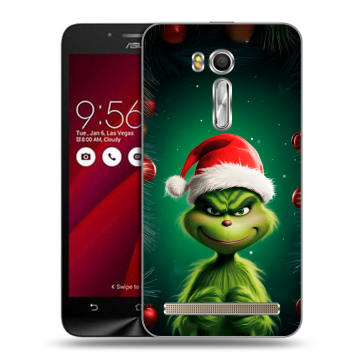 Пластиковый чехол на ASUS Zenfone Go 5.5 с принтом Гринч Новый год Рождество Пластиковый чехол на ASUS Zenfone Go 5.5 с принтом Гринч Новый год Рождество