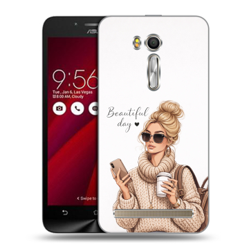 Пластиковый чехол на ASUS Zenfone Go 5.5 с принтом женский Пластиковый чехол на ASUS Zenfone Go 5.5 с принтом женский