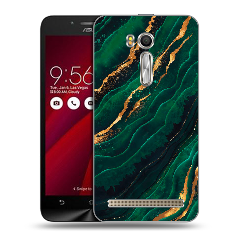 Пластиковый чехол на ASUS Zenfone Go 5.5 с принтом Мрамор зеленое золото Пластиковый чехол на ASUS Zenfone Go 5.5 с принтом Мрамор зеленое золото