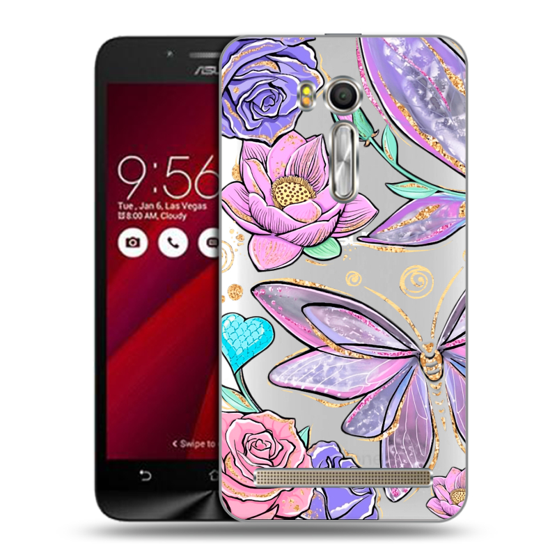 Пластиковый чехол на ASUS Zenfone Go 5.5 с принтом Бабочки и цветы Пластиковый чехол на ASUS Zenfone Go 5.5 с принтом Бабочки и цветы