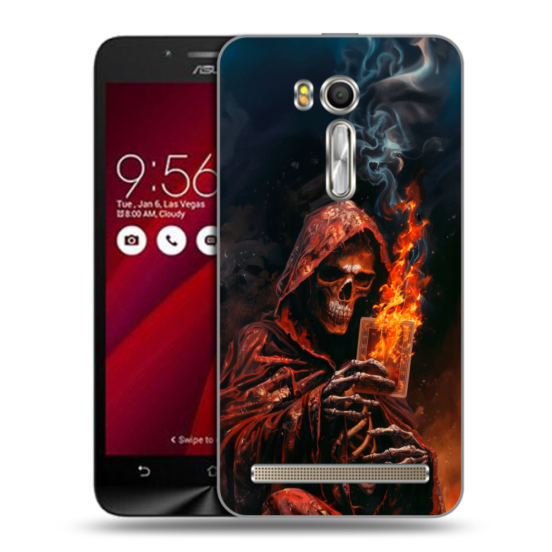 Пластиковый чехол на ASUS Zenfone Go 5.5 с принтом Скелет и карты Пластиковый чехол на ASUS Zenfone Go 5.5 с принтом Скелет и карты