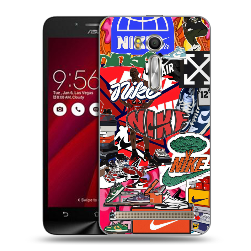Пластиковый чехол на ASUS Zenfone Go 5.5 с принтом Найк Nike яркий Пластиковый чехол на ASUS Zenfone Go 5.5 с принтом Найк Nike яркий