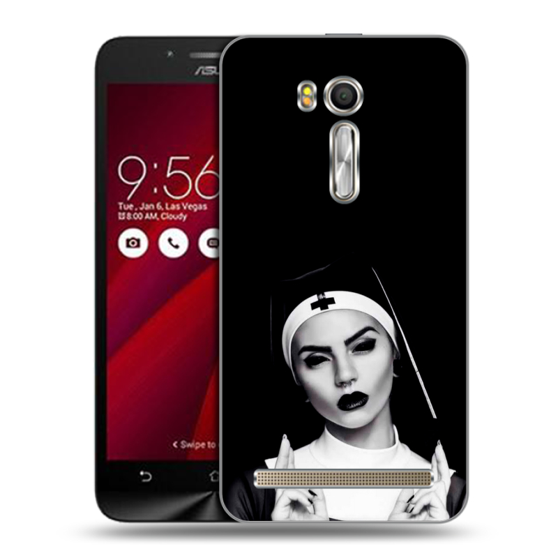 Пластиковый чехол на ASUS Zenfone Go 5.5 с принтом монашка Пластиковый чехол на ASUS Zenfone Go 5.5 с принтом монашка