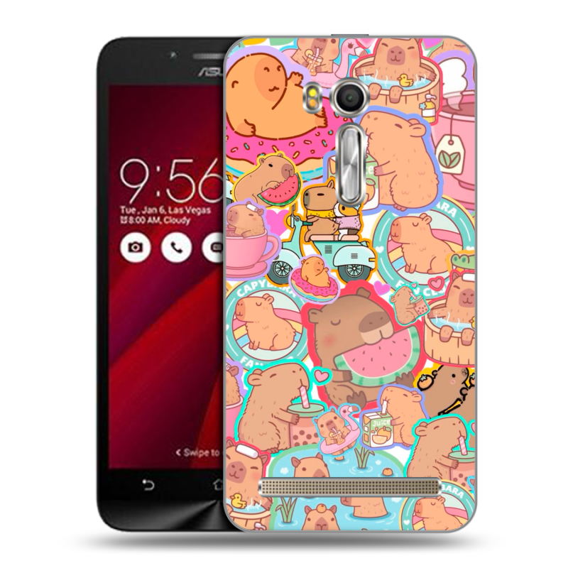 Пластиковый чехол на ASUS Zenfone Go 5.5 с принтом капибары Пластиковый чехол на ASUS Zenfone Go 5.5 с принтом капибары