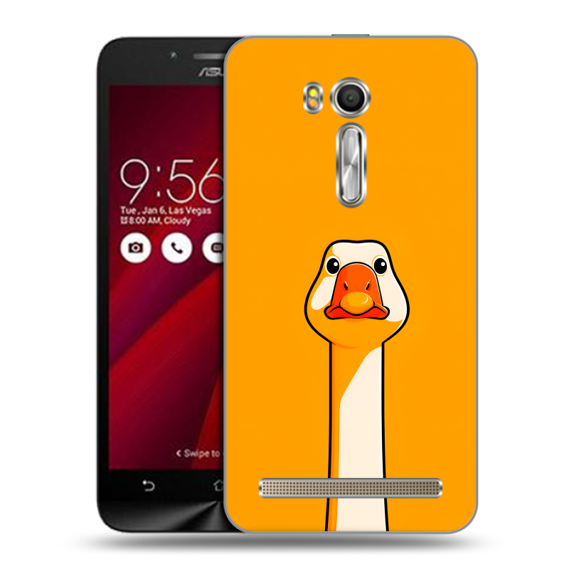 Пластиковый чехол на ASUS Zenfone Go 5.5 с принтом Смешная утка Пластиковый чехол на ASUS Zenfone Go 5.5 с принтом Смешная утка