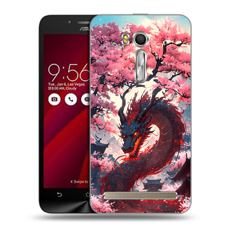 Пластиковый чехол на ASUS ZenFone Go 5.5 с принтом Дракон Японский Пластиковый чехол на ASUS ZenFone Go 5.5 с принтом Дракон Японский