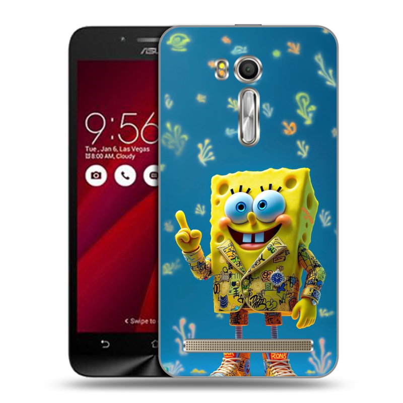 Пластиковый чехол на ASUS Zenfone Go 5.5 с принтом Спанч боб Спанчбоб Пластиковый чехол на ASUS Zenfone Go 5.5 с принтом Спанч боб Спанчбоб