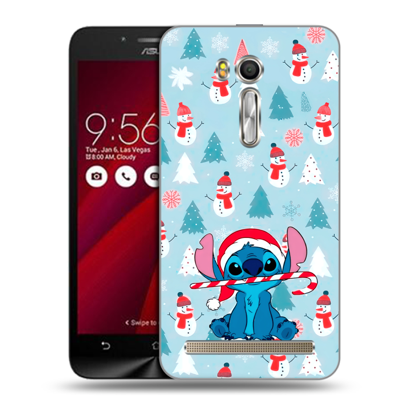 Пластиковый чехол на ASUS Zenfone Go 5.5 с принтом Стич Новый год Пластиковый чехол на ASUS Zenfone Go 5.5 с принтом Стич Новый год