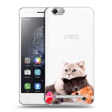 Силиконовый чехол на Lenovo Vibe C с принтом Кошки Силиконовый чехол на Lenovo Vibe C с принтом Кошки
