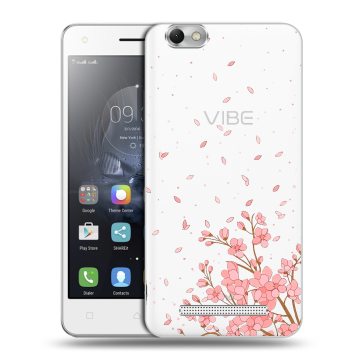 Силиконовый чехол на Lenovo Vibe C с принтом Ветка сакуры