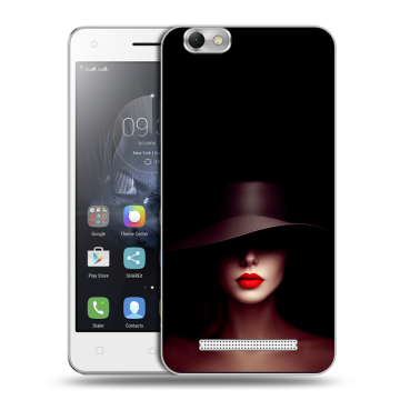 Силиконовый чехол на Lenovo Vibe C с принтом Девушка в шляпе