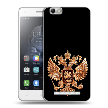 Силиконовый чехол на Lenovo Vibe C с принтом Герб России золотой
