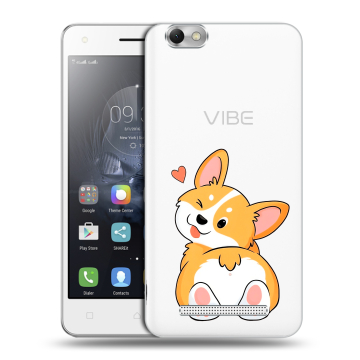 Силиконовый чехол на Lenovo Vibe C с принтом Корги