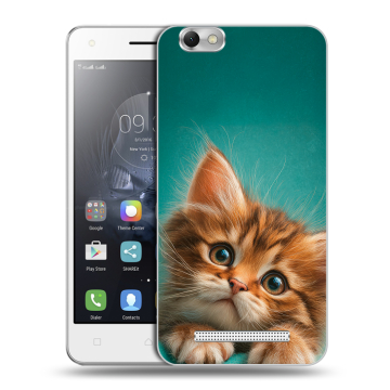 Силиконовый чехол на Lenovo Vibe C с принтом котенок