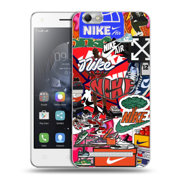 Силиконовый чехол на Lenovo Vibe C с принтом Найк Nike яркий