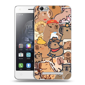Силиконовый чехол на Lenovo Vibe C с принтом капибара