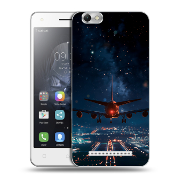 Силиконовый чехол на Lenovo Vibe C с принтом самолет