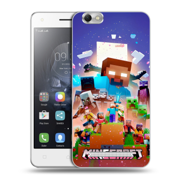 Силиконовый чехол на Lenovo Vibe C с принтом Майнкрафт Minecraft