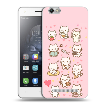 Силиконовый чехол на Lenovo Vibe C с принтом Hello Kitty Хелоу Кити