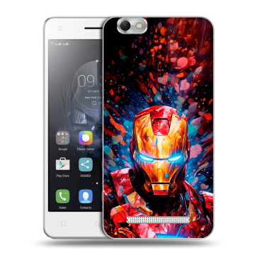 Силиконовый чехол на Lenovo Vibe C с принтом Железный человек Ironman
