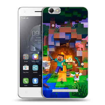 Силиконовый чехол на Lenovo Vibe C с принтом Майнкрафт Minecraft