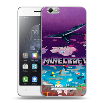 Силиконовый чехол на Lenovo Vibe C с принтом Майнкрафт Minecraft