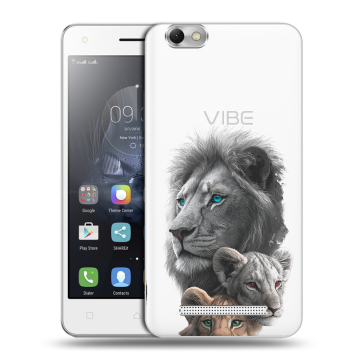 Силиконовый чехол на Lenovo Vibe C с принтом Львы