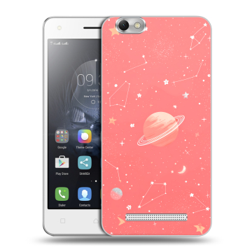 Силиконовый чехол на Lenovo Vibe C с принтом Розовый космос