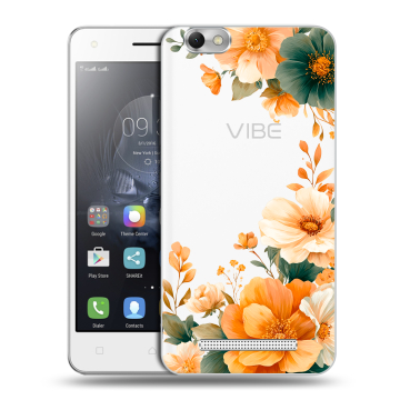 Силиконовый чехол на Lenovo Vibe C с принтом Цветы принт