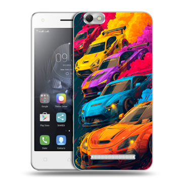 Силиконовый чехол на Lenovo Vibe C с принтом Тачки