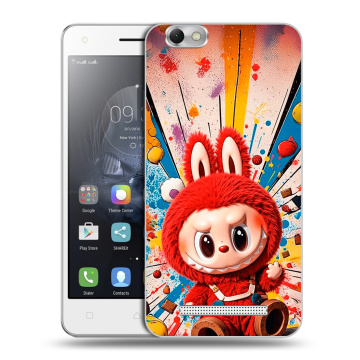 Силиконовый чехол на Lenovo Vibe C с принтом Labubu Лабубу