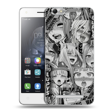 Силиконовый чехол на Lenovo Vibe C с принтом Ahegao Ахегао Аниме