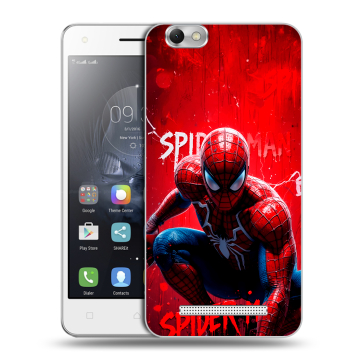 Силиконовый чехол на Lenovo Vibe C с принтом Spiderman Человек паук