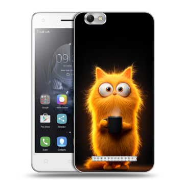 Силиконовый чехол на Lenovo Vibe C с принтом Смешной кот