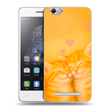 Силиконовый чехол на Lenovo Vibe C с принтом Милые котята