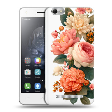 Силиконовый чехол на Lenovo Vibe C с принтом цветы