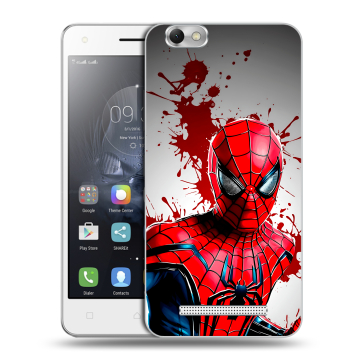 Силиконовый чехол на Lenovo Vibe C с принтом Spiderman Человек паук