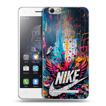 Силиконовый чехол на Lenovo Vibe C с принтом Nike Найк