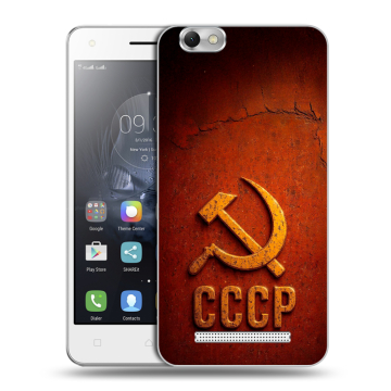Силиконовый чехол на Lenovo Vibe C с принтом Флаг Герб СССР